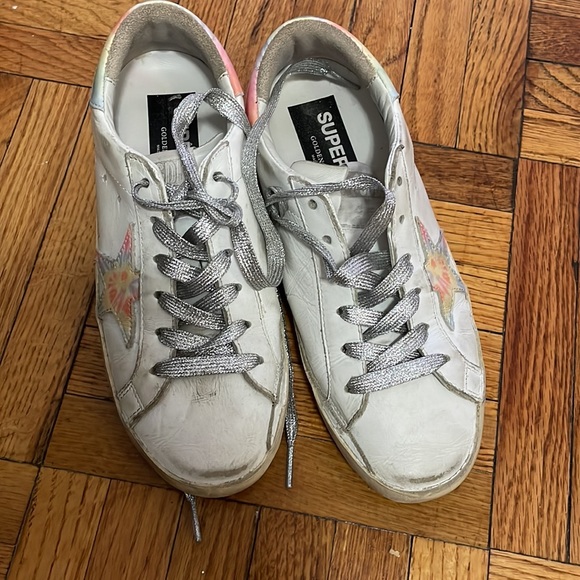 Golden goose, 37 tie dye with silver laces, great condition,  can send with box - Picture 3 of 5